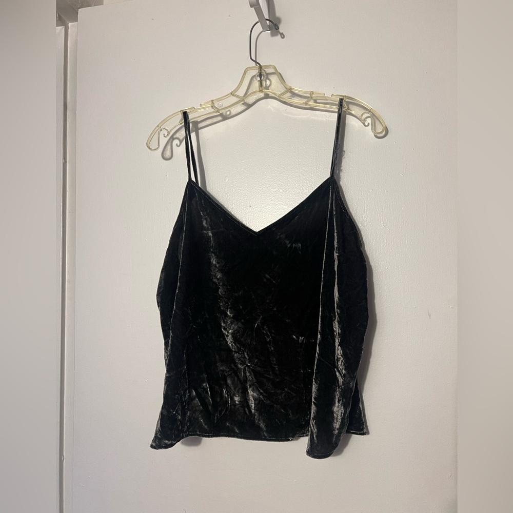 Loft dark grey velvet top